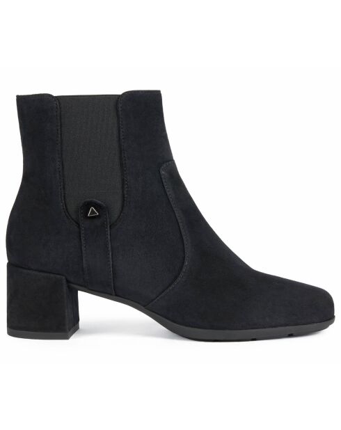 Chelsea Boots en Velours de Cuir Annya noires - Talon 5.5 cm