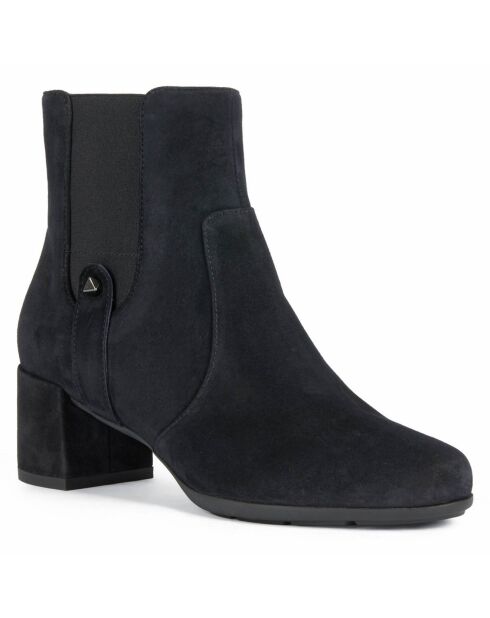 Chelsea Boots en Velours de Cuir Annya noires - Talon 5.5 cm