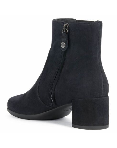 Chelsea Boots en Velours de Cuir Annya noires - Talon 5.5 cm