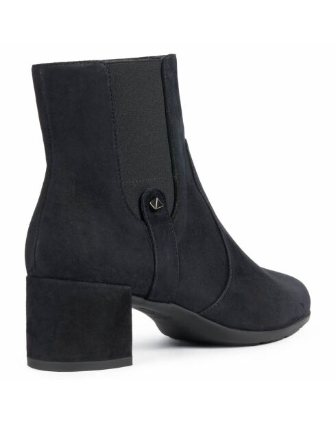 Chelsea Boots en Velours de Cuir Annya noires - Talon 5.5 cm