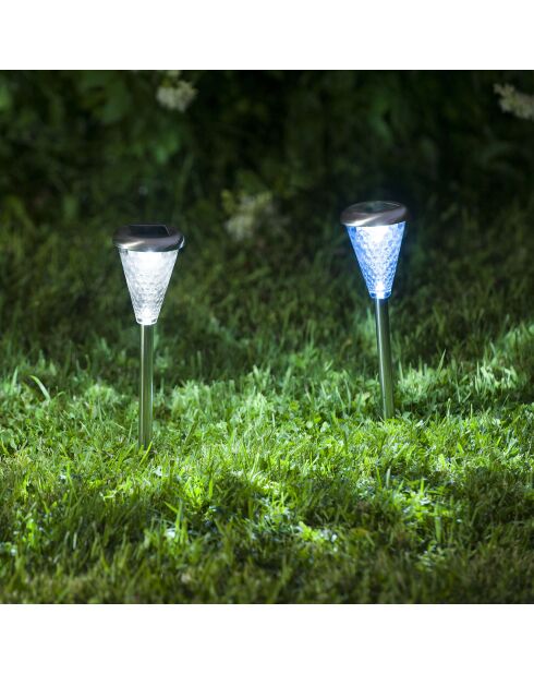 Solarlaterne aus Edelstahl, 37/26,5 x 8 cm