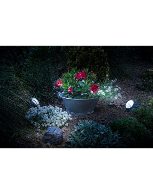 Foco solar de poliresina Rocher, 11 x 14 x 11,5 cm