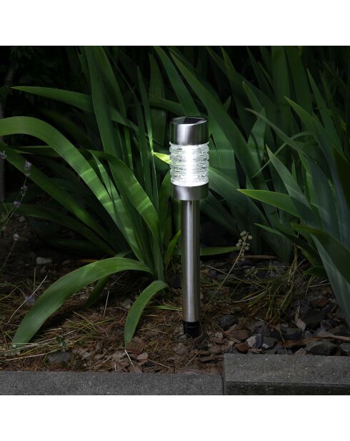 Baliza solar de acero inoxidable H57 - 57/42,5x7,6 cm