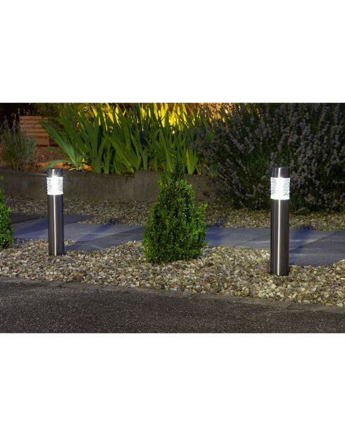 Borne solaire inox H57 - 57/42.5x7.6 cm