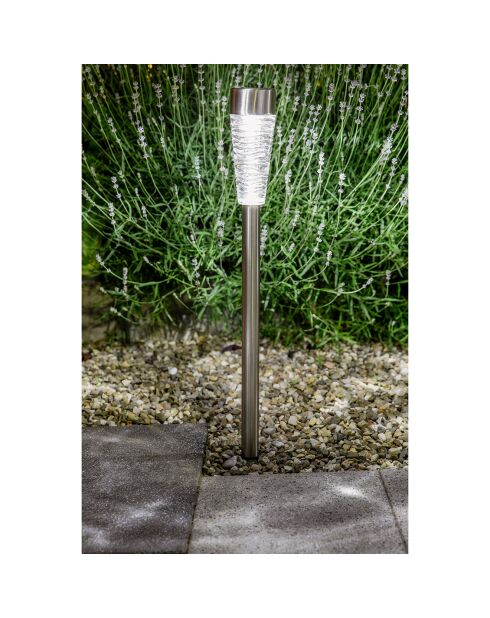 Lanterne solaire inox H79 - 79/64x7.6 cm