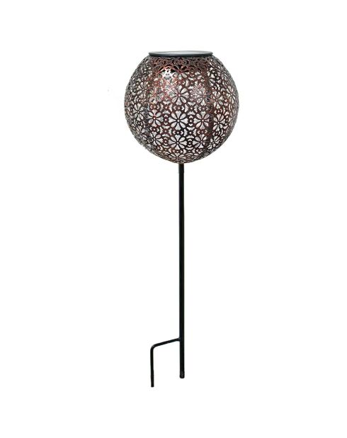 Baliza metálica con decoración solar, diseño retro, 45/39 x 15 cm