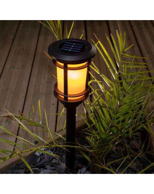 Lanterne solaire effet flamme naturelle - 64/53x13.4 cm