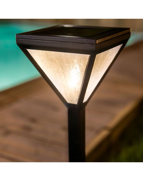 Lanterne solaire inox - 56.1/42x1.3 cm