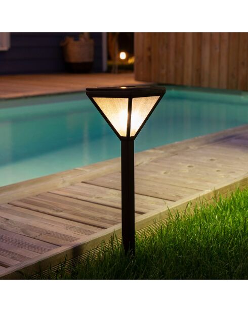Lanterne solaire inox - 56.1/42x1.3 cm