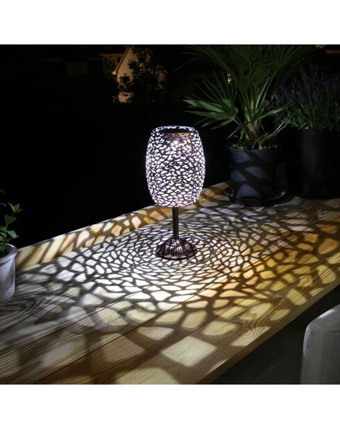 Lampe de table solaire métal design rétro - 35x15.5 cm