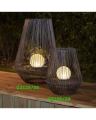 Lanterne décorative H30 boule perlée - 30.5x25.8 cm