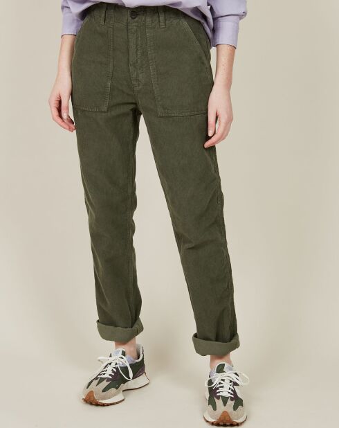 Pantalon Parvine en Velours Côtelé army