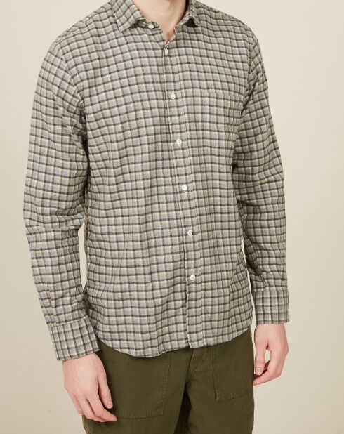 Chemise en Flanelle de Coton Regular Paul à carreaux  flanelle/gris/naturel