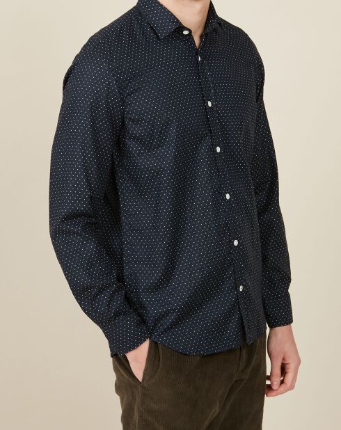 Chemise Slim Sammy imprimée marine/écru/rouge