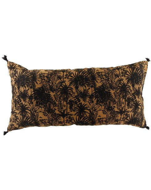 Housse de coussin en Lin & Coton Mahé tabac - 55x110 cm