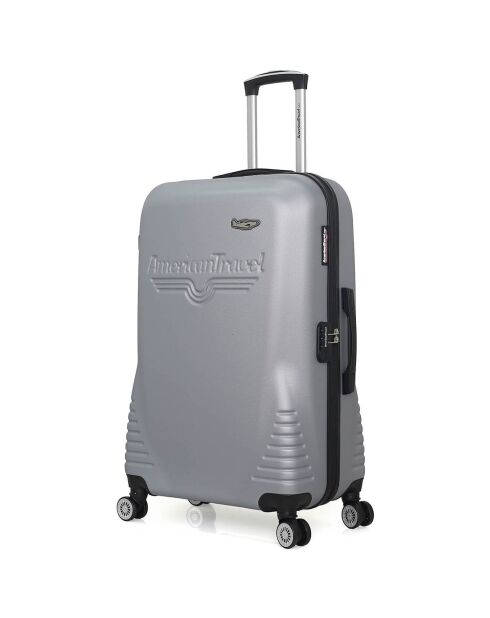 Valise Moyen séjour 4 roues doubles Dc 65 cm grise