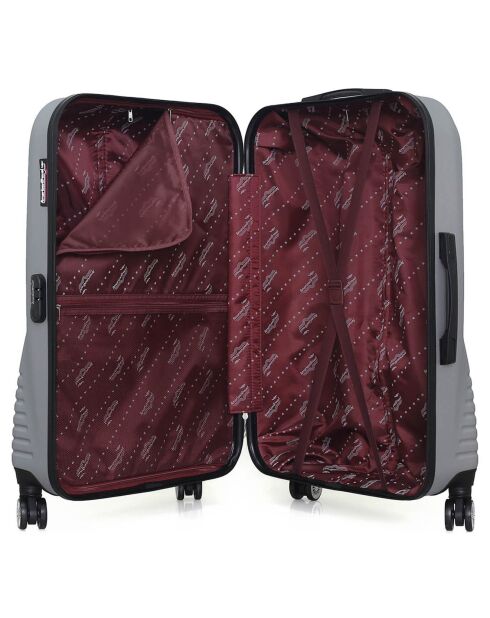 Valise Moyen séjour 4 roues doubles Dc 65 cm grise