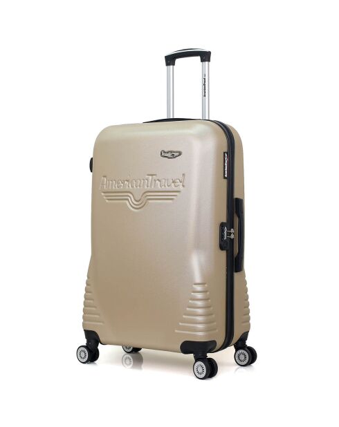 Valise Moyen séjour 4 roues doubles Dc 65 cm beige