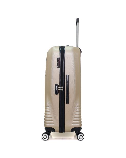 Valise Moyen séjour 4 roues doubles Dc 65 cm beige