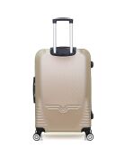 Valise Moyen séjour 4 roues doubles Dc 65 cm beige