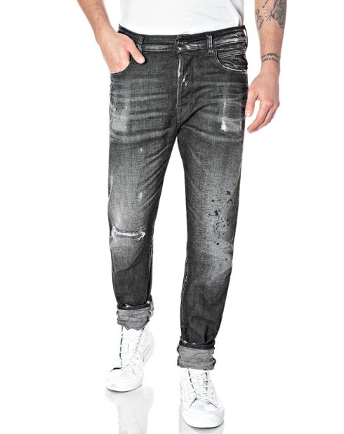 Jean Tapered Tinmar noir délavé