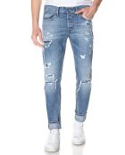 Jean Slim 100% Coton Bio Broken Eged Willbi bleu moyen