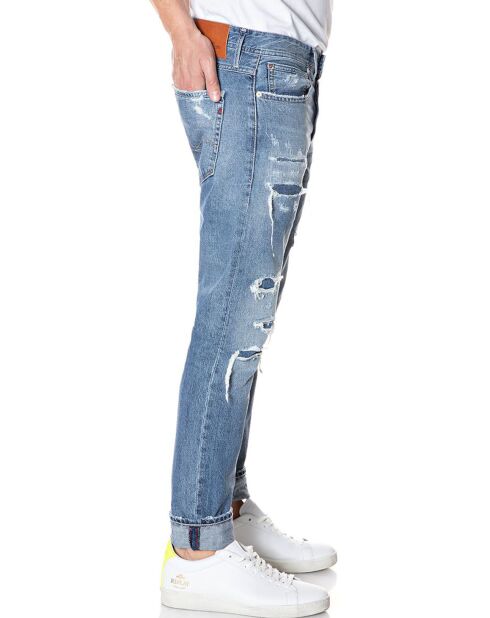 Jean Slim 100% Coton Bio Broken Eged Willbi bleu moyen