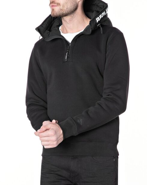 Sweat Hooded Logo à Capuche Zip noir