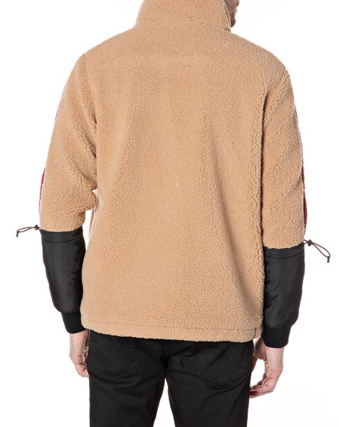 Chaqueta polar beige/negra