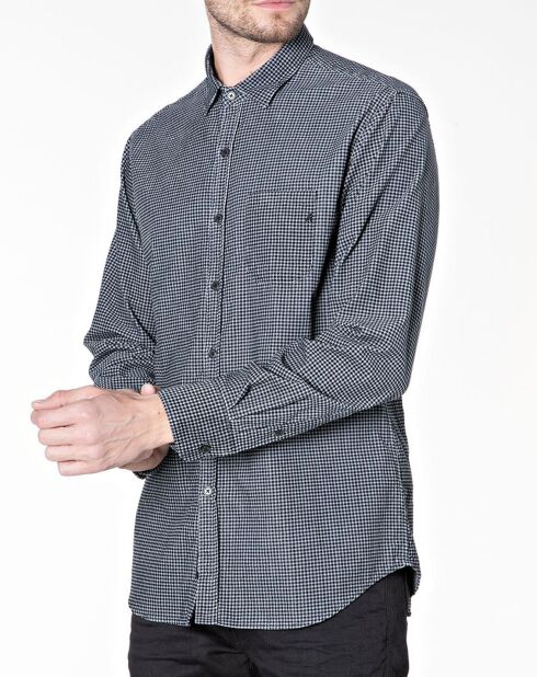 Camicia in velluto a coste con stampa grigia