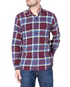 Chemise Slim Fit à grands carreaux bordeaux/bleu