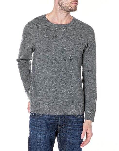 Pull en Laine mélangée Maille Piquée gris