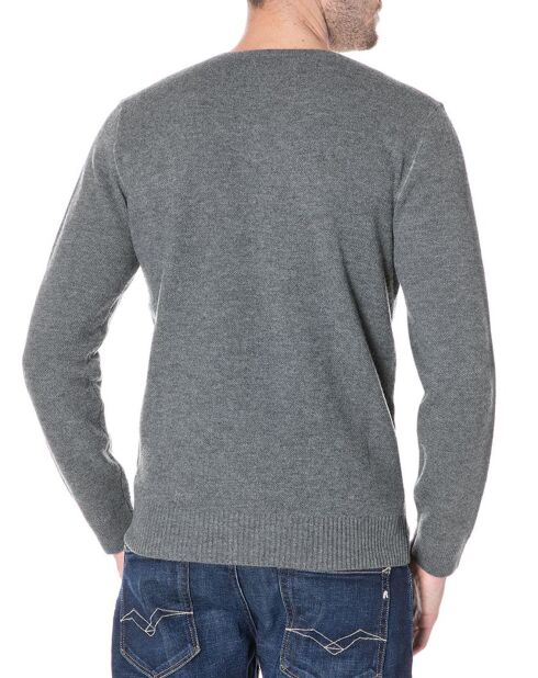 Pull en Laine mélangée Maille Piquée gris