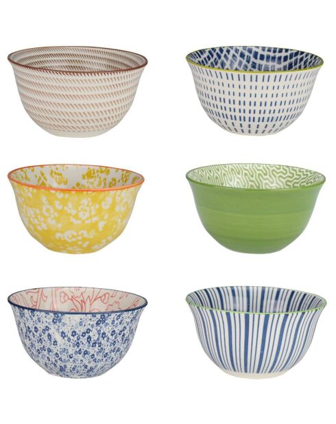 6 Petits bols en Porcelaine Sabae multicolores
