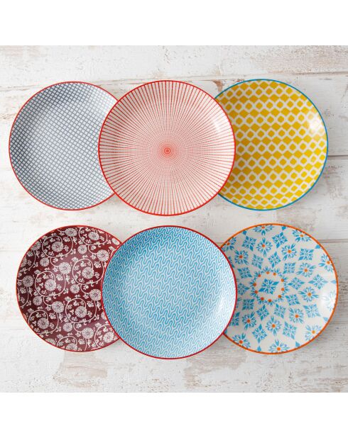 Service de table en Porcelaine Sabae multicolore - 18 pièces