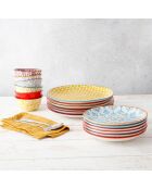 Service de table en Porcelaine Sabae multicolore - 18 pièces