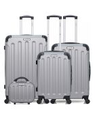 3 Valises & Vanity 4 roues Madrid-C 31/48/60/70 cm argentées