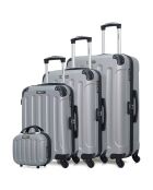 3 Valises & Vanity 4 roues Madrid-C 31/48/60/70 cm argentées