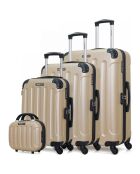 3 Valises & Vanity 4 roues Madrid-C 31/48/60/70 cm dorées