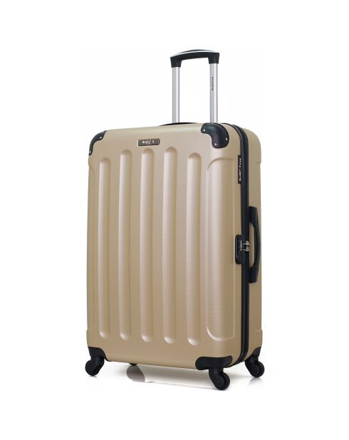 Valise Cabine 4 roues simples Madrid 55 cm dorée