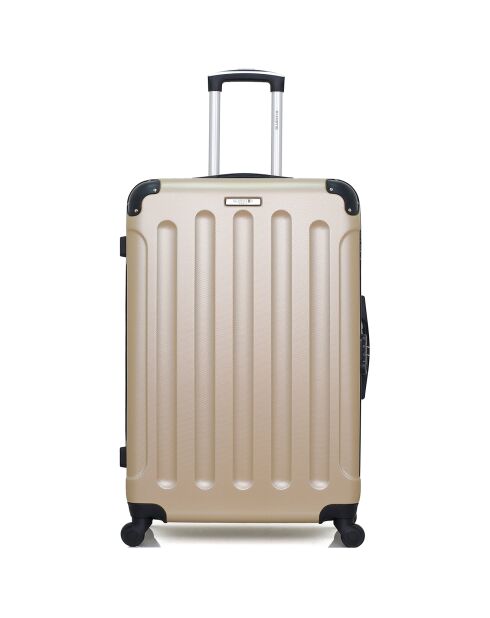 Valise Moyen Séjour 4 roues simples Madrid 65 cm dorée