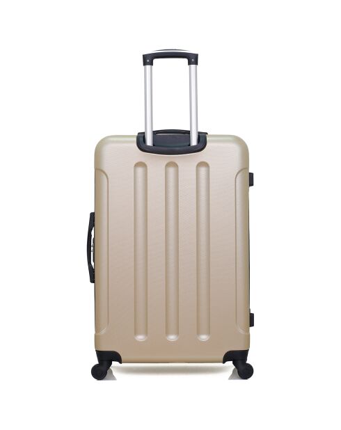 Valise Moyen Séjour 4 roues simples Madrid 65 cm dorée