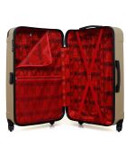 Valise Moyen Séjour 4 roues simples Madrid 65 cm dorée