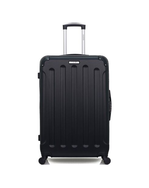 Maleta Madrid de 65 cm negra con 4 ruedas y una sola rueda para estancias medias