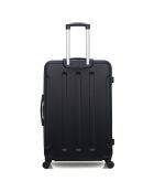 Maleta Madrid de 65 cm negra con 4 ruedas y una sola rueda para estancias medias