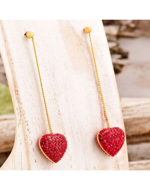 Boucles d'oreilles Red Love rouges