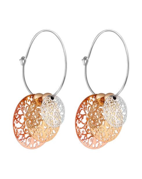 Evanescence zilver/goud/roze oorbellen