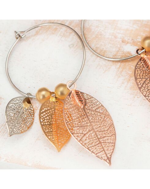 Ohrringe Fochia Silber/Gold/Rosa