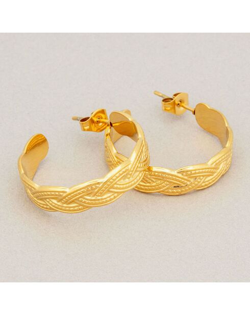 Boucles d'oreilles Nateli en Acier dorées