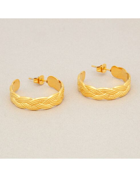 Boucles d'oreilles Nateli en Acier dorées